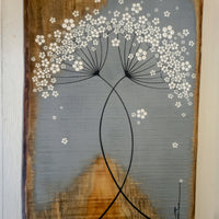 Large Cow Parsley Mid Grey Live Edge Wood