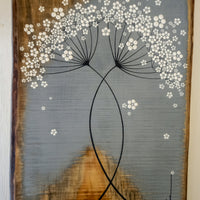 Large Cow Parsley Mid Grey Live Edge Wood