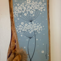 Large Cow Parsley Soft Turquoise Live Edge Wood