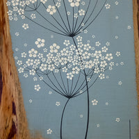 Large Cow Parsley Soft Turquoise Live Edge Wood