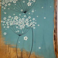Large Cow Parsley Soft Sky Blue Live Edge Wood