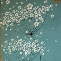 Large Cow Parsley Soft Sky Blue Live Edge Wood