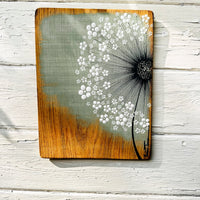 Small Wild Flower soft sage green live edge wood