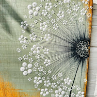 Small Wild Flower soft sage green live edge wood