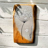Small Cow Parsley taupe grey live edge wood