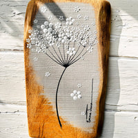 Small Cow Parsley taupe grey live edge wood