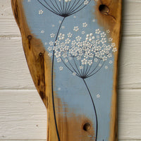 Large Cow Parsley Soft Blue Live Edge Wood