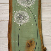 Large Dandelion Sage Olive Live Edge Wood