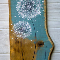 Medium Dandelion Warm Breeze Blue Reclaimed Oak