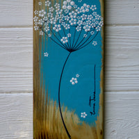Small Cow Parsley Turquoise Reclaimed Wood