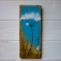 Small Cow Parsley Turquoise Reclaimed Wood