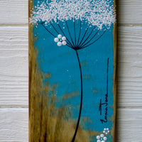 Small Cow Parsley Turquoise Reclaimed Wood
