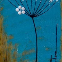 Small Cow Parsley Turquoise Reclaimed Wood