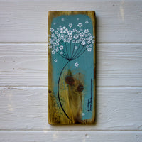 Small Cow Parsley Sea Blue Reclaimed Wood