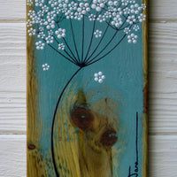 Small Cow Parsley Sea Blue Reclaimed Wood
