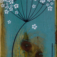 Small Cow Parsley Sea Blue Reclaimed Wood