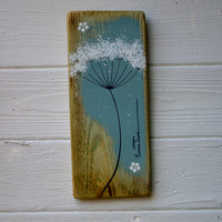 Small Cow Parsley Soft Sea Blue Reclaimed Wood