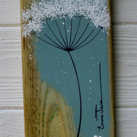 Small Cow Parsley Soft Sea Blue Reclaimed Wood