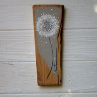 Small Dandelion Soft Taupe Live edge Wood