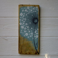 Small Wild Flower Soft Sea Blue Reclaimed Wood