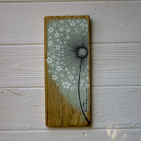 Small Wild Flower Soft Sage Green Reclaimed Wood