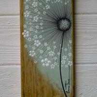 Small Wild Flower Soft Sage Green Reclaimed Wood