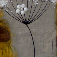 Small Cow Parsley Soft Taupe Grey Reclaimed Wood