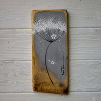 Small Cow Parsley Soft Dove Grey Reclaimed Wood