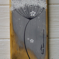 Small Cow Parsley Soft Dove Grey Reclaimed Wood