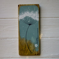 Small Cow Parsley Soft Sea Blue Reclaimed Wood
