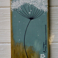 Small Cow Parsley Soft Sea Blue Reclaimed Wood