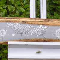 XXL Cow Parsley, Dandelion Mix Soft Dove Grey Live Edge Wood