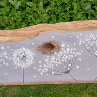 XXL Cow Parsley, Dandelion Mix Soft Dove Grey Live Edge Wood