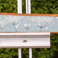 XXL Cow Parsley, Wild Flower Sky Blue Live Edge Wood