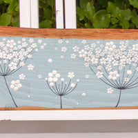 XXL Cow Parsley, Wild Flower Sky Blue Live Edge Wood