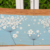 XXL Cow Parsley, Wild Flower Sky Blue Live Edge Wood