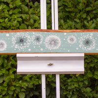 XXL Cow Parsley, Wild Flower Soft Turquoise Blue Live Edge Wood