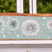 XXL Cow Parsley, Wild Flower Soft Turquoise Blue Live Edge Wood