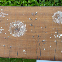 XXL Wild Flower, Dandelions Natural Chunky Reclaimed Wood
