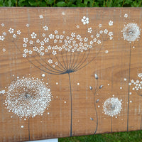 XXL Wild Flower, Dandelions Natural Chunky Reclaimed Wood