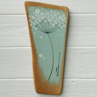 Small Cow Parsley Soft Jade Blue Reclaimed Wood
