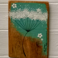 Small Cow Parsley Rich Jade Blue Green Reclaimed Wood