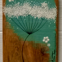 Small Cow Parsley Rich Jade Blue Green Reclaimed Wood