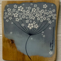 Small Cow Parsley Two Tone Blue Grey Reclaimed Wood