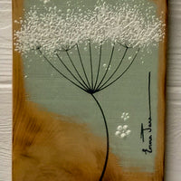 Small Cow Parsley Soft Sage Green Reclaimed Wood