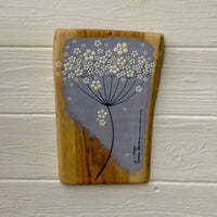 Small Cow Parsley Light Mouve Blue Live Edge Wood