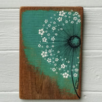 Small Wild Flower Rich Jade Blue Green Reclaimed Wood