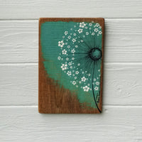 Small Wild Flower Rich Jade Blue Green Reclaimed Wood