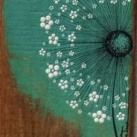 Small Wild Flower Rich Jade Blue Green Reclaimed Wood