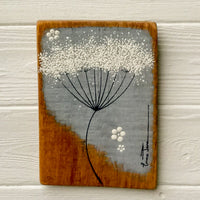 Small Cow Parsley Soft Grey Blue Reclaimed Wood